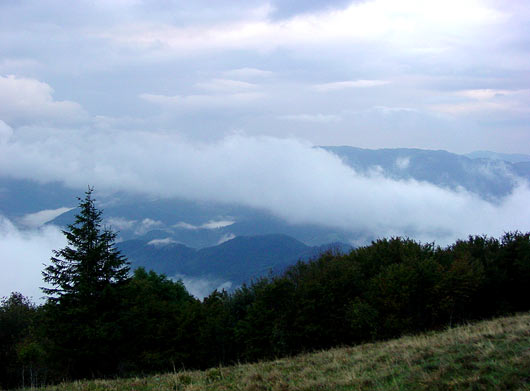 The Vosges Mountains in cloud - click to close