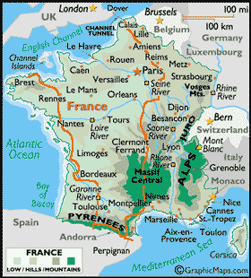 Our planned route through France