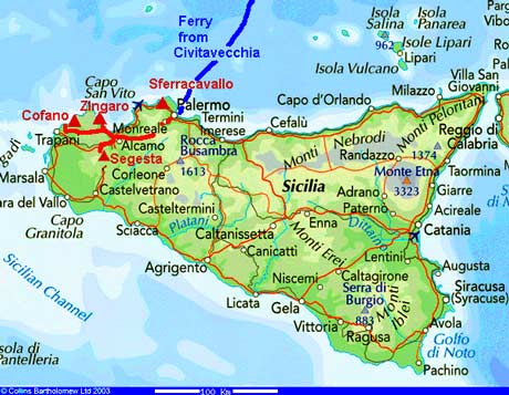 North-west Sicily - Click on map to close