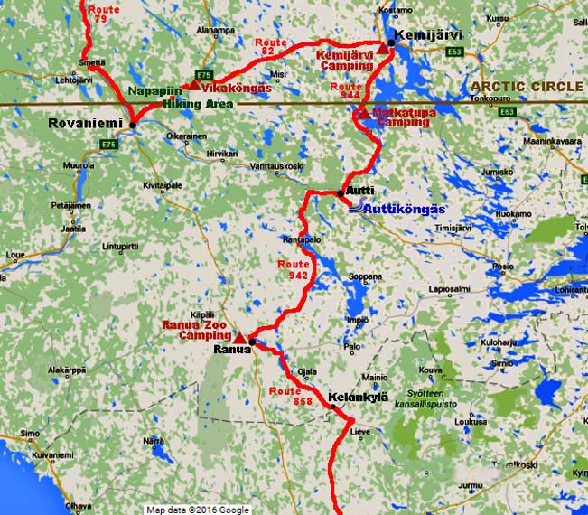 Rovaniemi, Kemijärvi, Auttiköngäs to Ranua