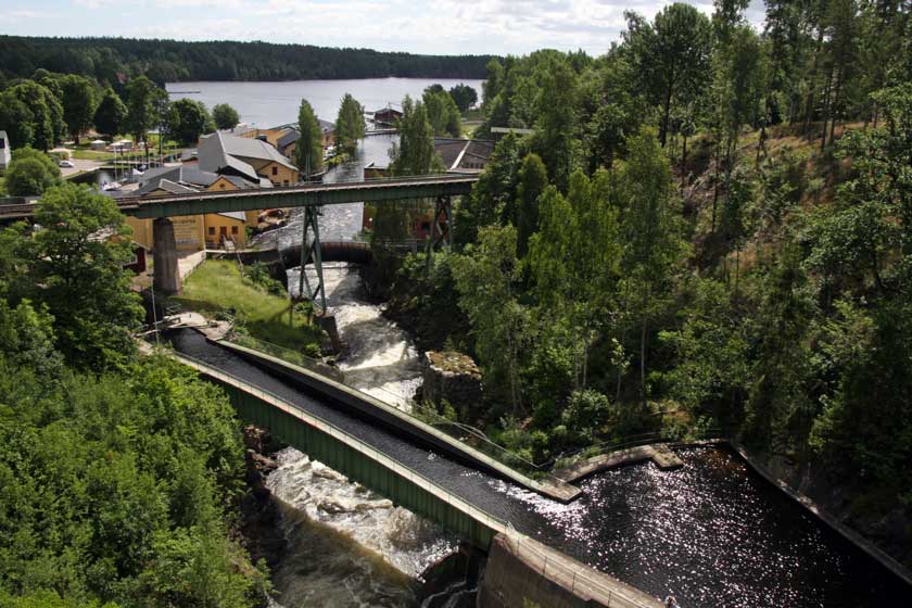Håverud gorge spanned by Nils Ericson's Aqueduct and Dalsland Canal